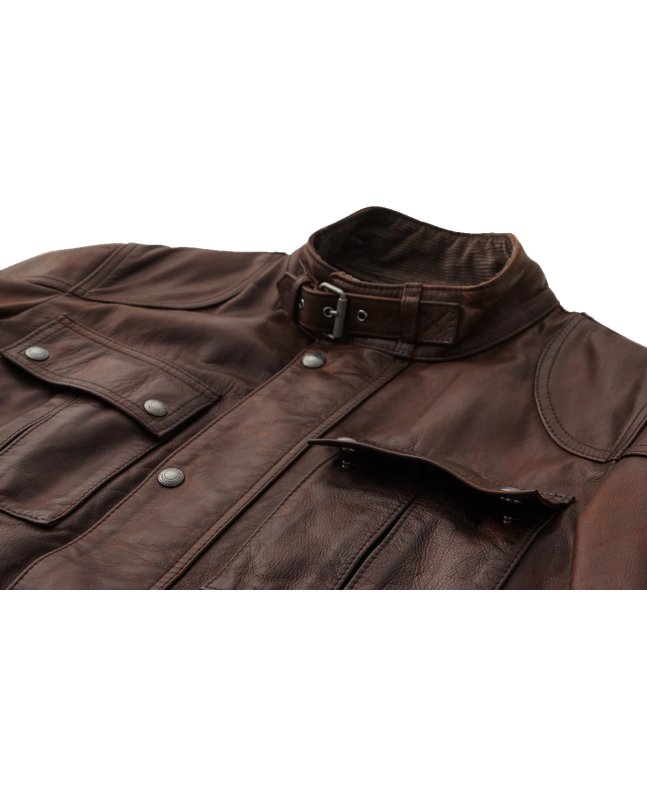 Spezial Madrid Belstaff Legacy Hand Waxed Leather Jacket Dark Deep Copper