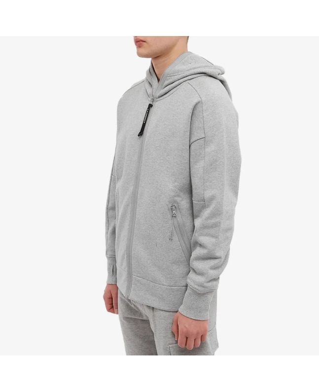 Spezial Madrid C.P. Company Diagonal Raised Fleece Explorer Goggle Hoodie Grey Melange