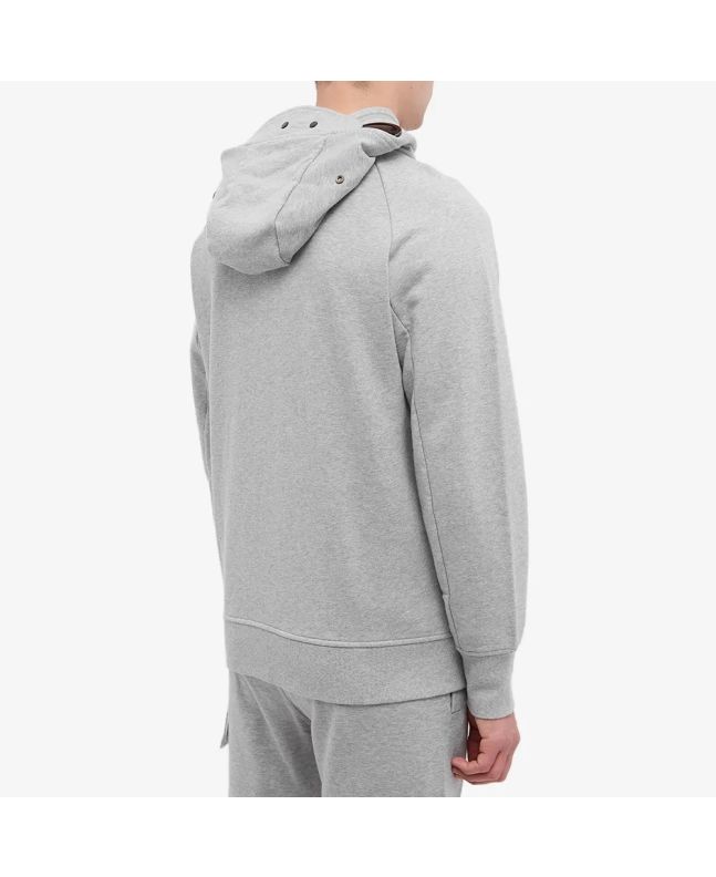 Spezial Madrid C.P. Company Diagonal Raised Fleece Explorer Goggle Hoodie Grey Melange
