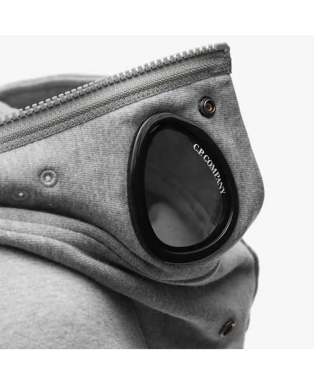 Spezial Madrid C.P. Company Diagonal Raised Fleece Explorer Goggle Hoodie Grey Melange