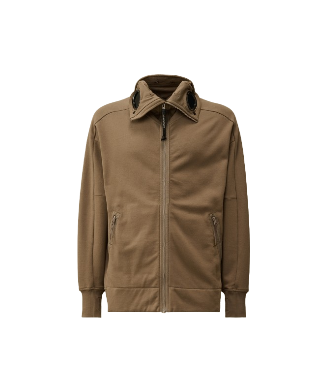 spezial madrid C.P. Company Diagonal Raised Fleece Explorer Goggle Hoodie Walnut