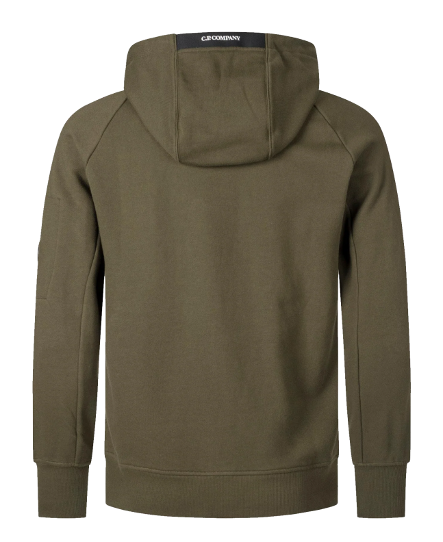 Spezial Madrid C.P. Company Diagonal Raised Fleece Zipped Hooded Sweatshirt Ivy Green