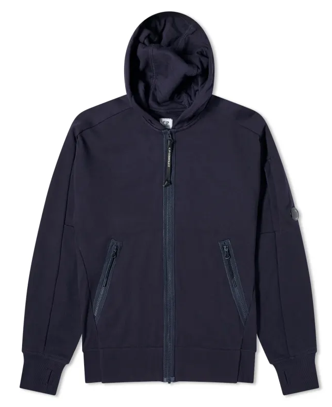 spezial madrid C.P. Company Diagonal Raised Fleece Zipped Hooded Sweatshirt Total Eclipse