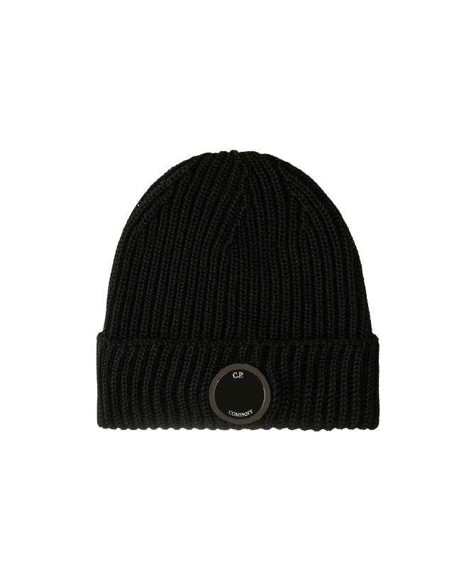 spezial madrid C.P. Company Extra Fine Merino Wool Lens Beanie Black