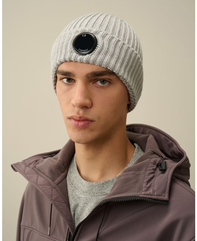 Spezial Madrid C.P. Company Extra Fine Merino Wool Lens Beanie Moon Melange