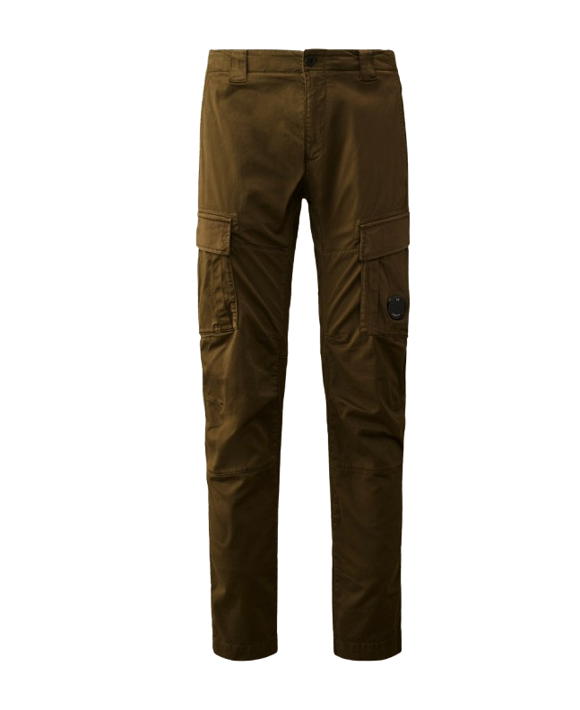 spezial madrid C.P. Company Garment Dyed Stretch Sateen Fitted Lens Pocket Cargo Pants Ivy Green