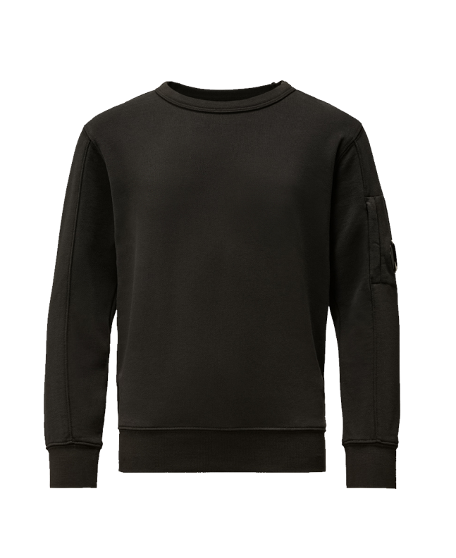 spezial madrid C.P. Company Kids Diagonal Fleece Lens Crew Neck Sweatshirt Black