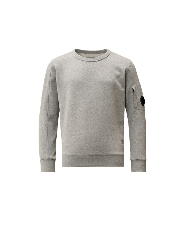 spezial madrid C.P. Company Kids Diagonal Fleece Lens Crew Neck Sweatshirt Grey Melange