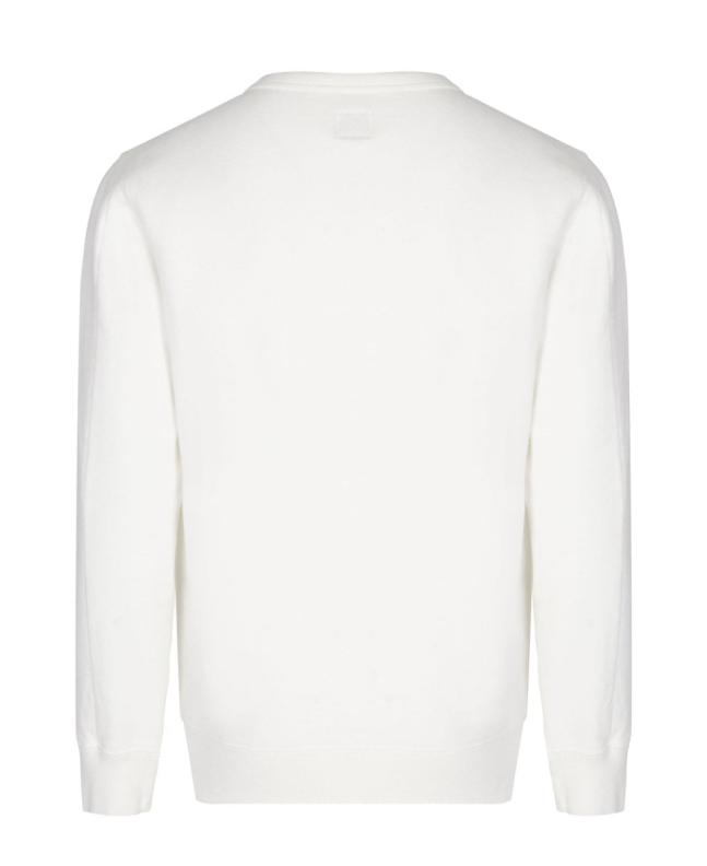 Spezial Madrid C.P Company Kids Diagonal Fleece Logo Crew Neck Sweatshirt Gauze White