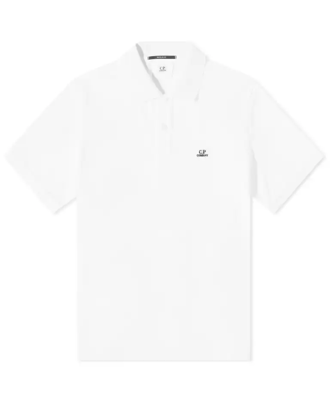 spezial madrid C.P. Company Patch Logo Polo Gauze White