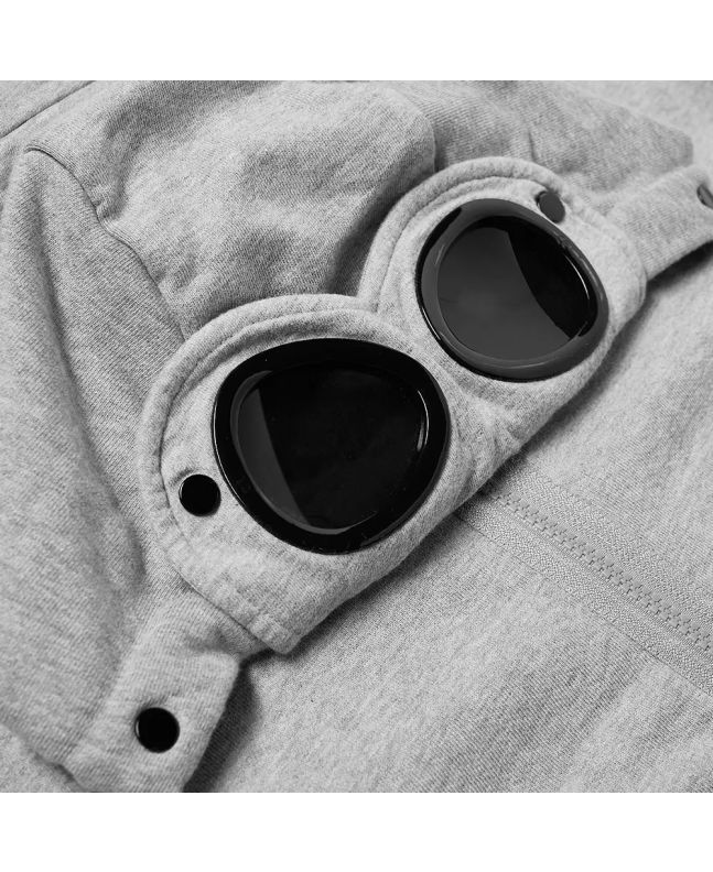 Spezial Madrid C.P. Company Zip Through Goggle Hoody Grey Melange