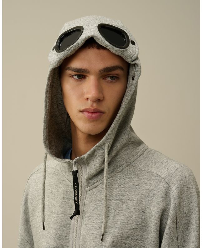 Spezial Madrid C.P. Company Zip Through Goggle Hoody Greystone Melange