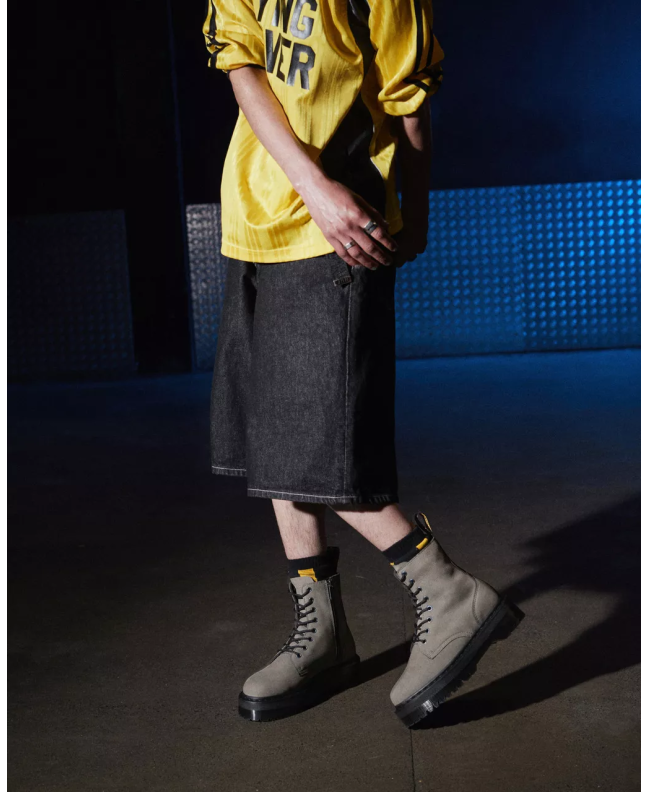 Spezial Madrid Dr. Martens 1460 Jadon Milled Nobuk Nickel Grey