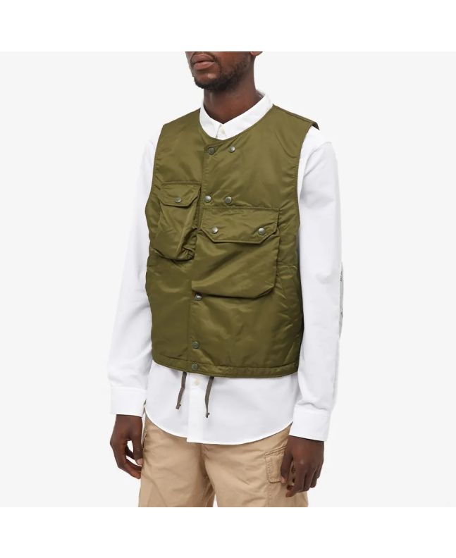 Spezial Madrid Engineered Garments Cover Vest Olive Flight Satin