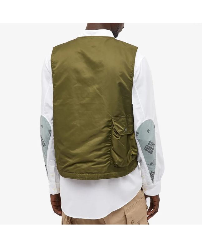 Spezial Madrid Engineered Garments Cover Vest Olive Flight Satin