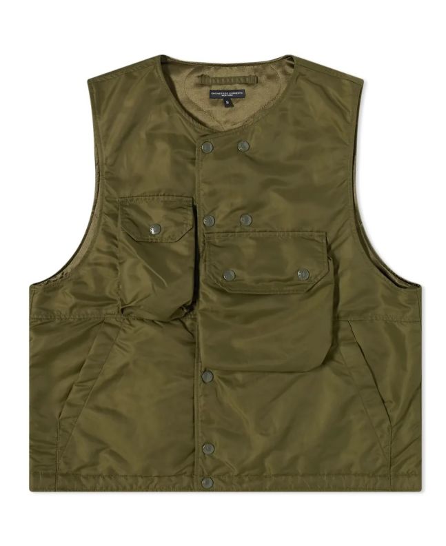 spezial madrid Engineered Garments Cover Vest Olive Flight Satin