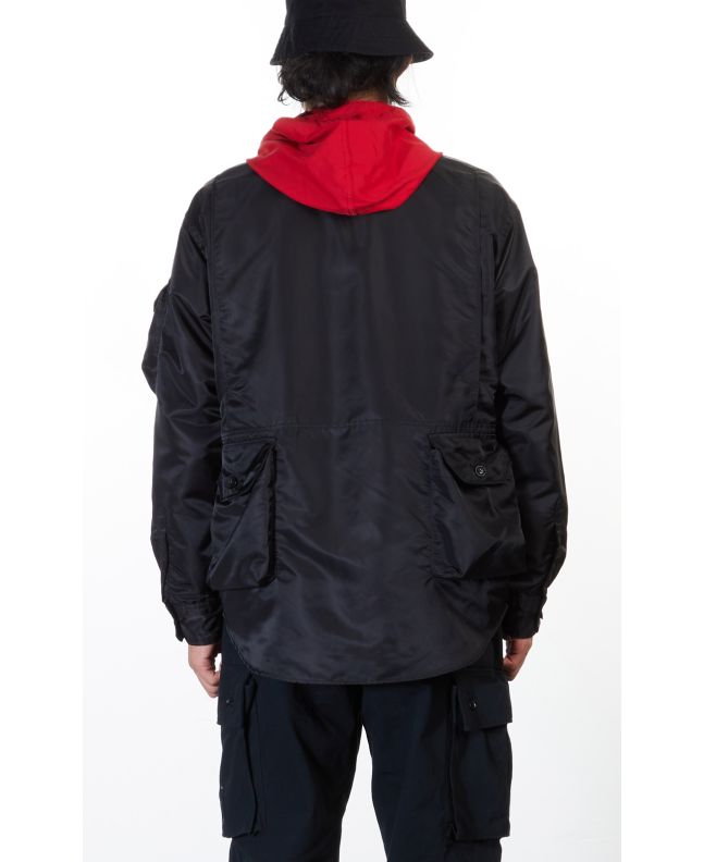 Spezial Madrid Engineered Garments Explorer Shirt Jacket Black Flight Satin Nylon