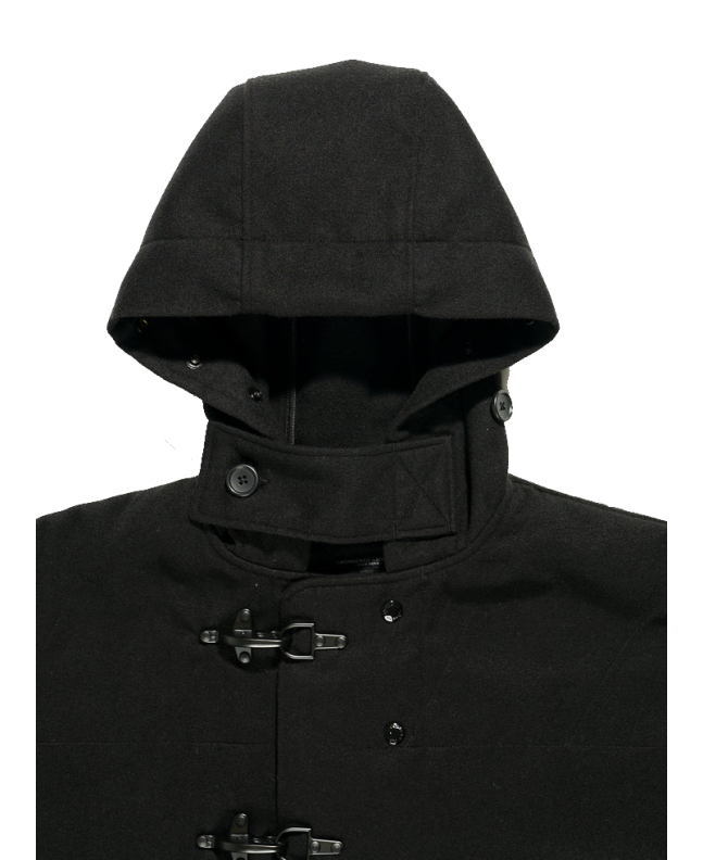 Spezial Madrid Engineered Garments Oversized Fireman Duffle Coat Black Polyester
