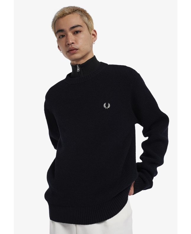 Spezial Madrid Fred Perry Authentic Classic Zip Through Cardigan Black