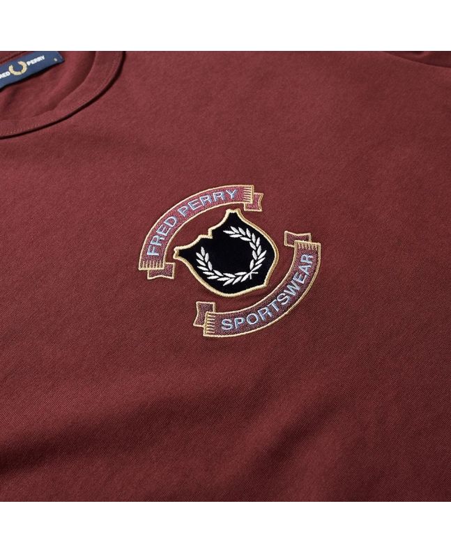 Spezial Madrid Fred Perry Authentic Embroidered Shield Tee Mahogany