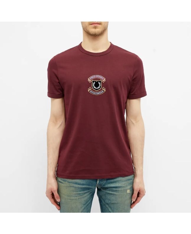 Spezial Madrid Fred Perry Authentic Embroidered Shield Tee Mahogany