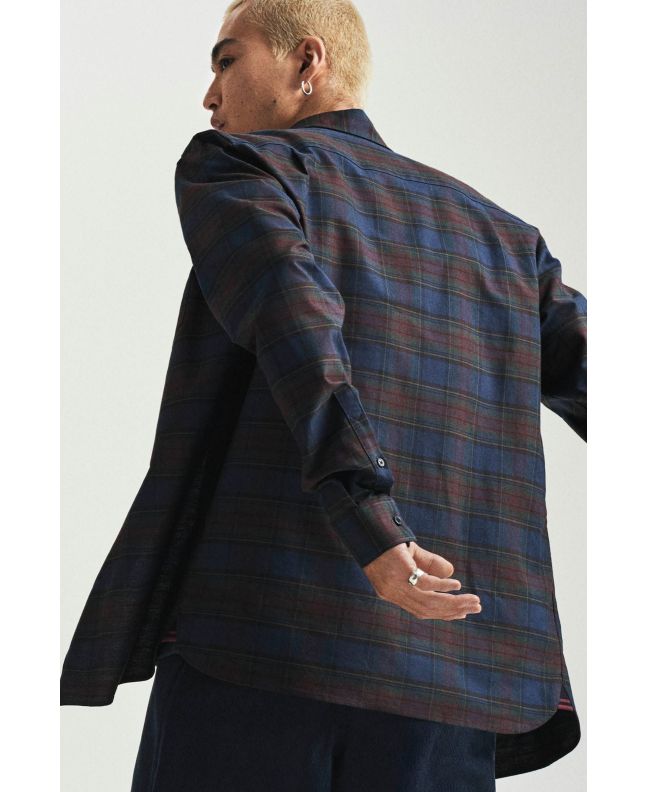 Spezial Madrid Fred Perry Authentic Oxford Tartan Shirt French Navy