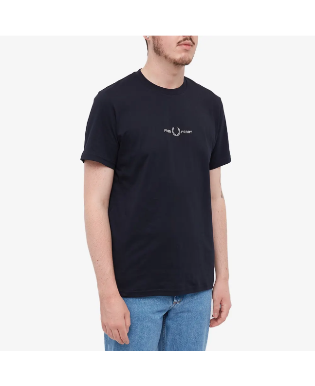 Spezial Madrid Fred Perry Authentic Small Embroidered Logo Tee Navy