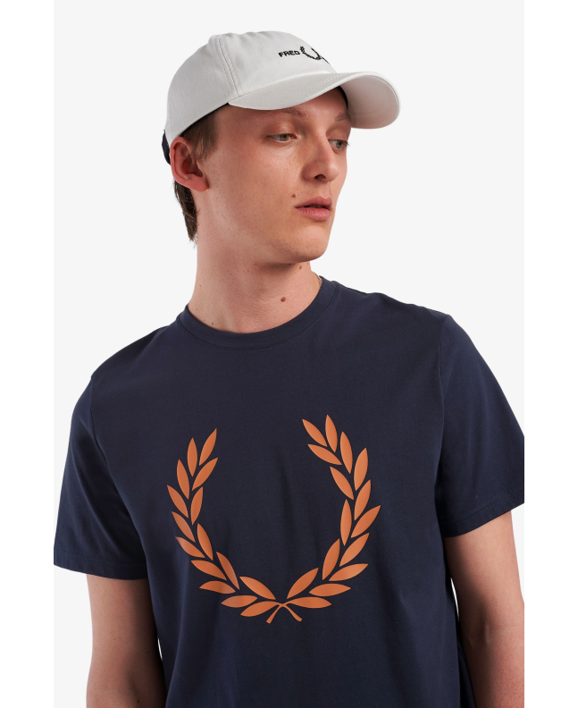 Spezial Madrid Fred Perry Laurel Wreath Graphic Print Tee Navy