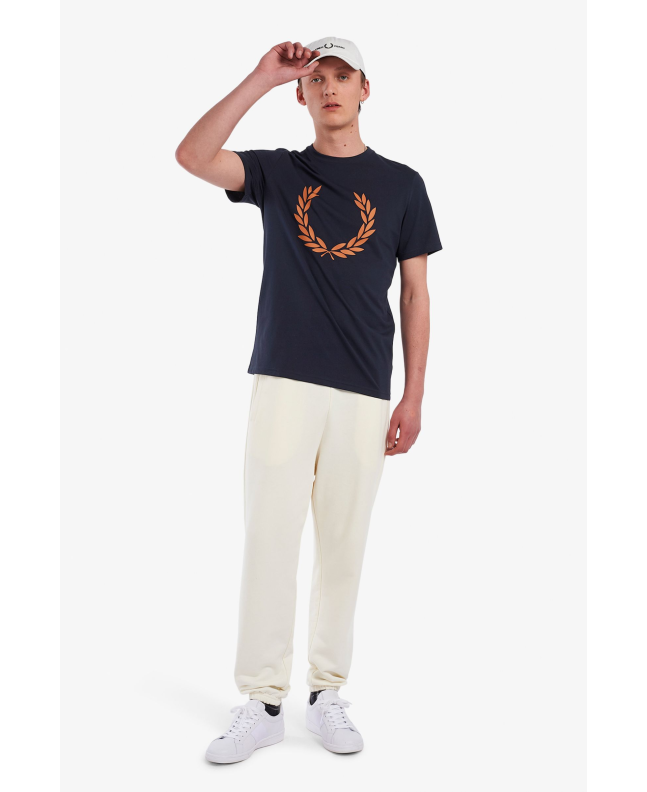 Spezial Madrid Fred Perry Laurel Wreath Graphic Print Tee Navy