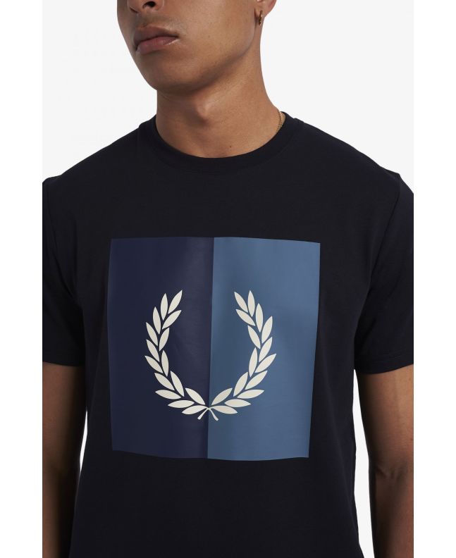 Spezial Madrid Fred Perry Laurel Wreath Graphic Tee Navy