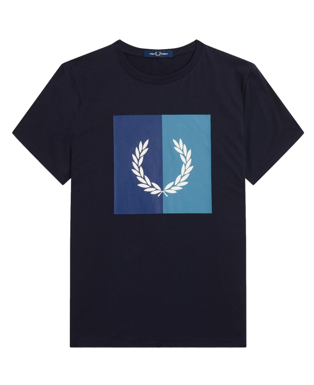 spezial madrid Fred Perry Laurel Wreath Graphic Tee Navy