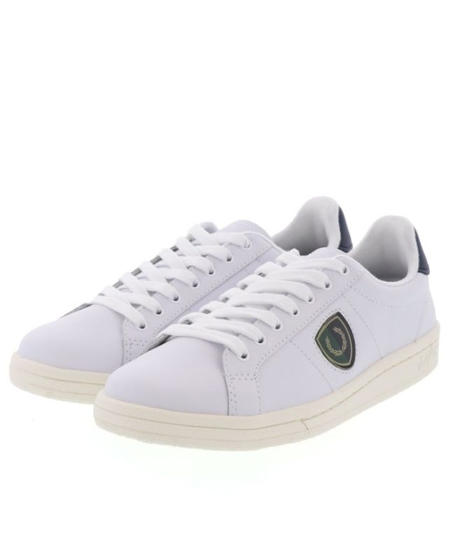 Spezial Madrid Fred Perry Leather Shield Badge White