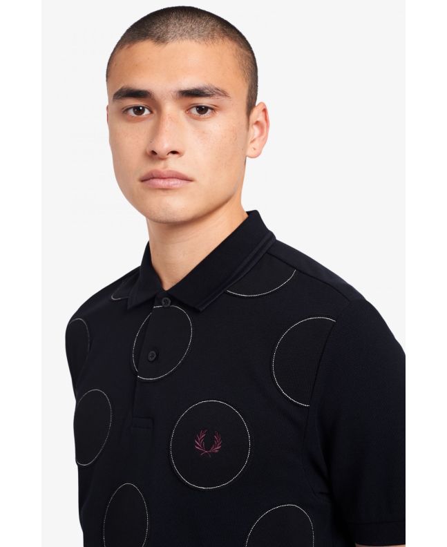Spezial Madrid Fred Perry Polka Dot Polo Shirt Navy