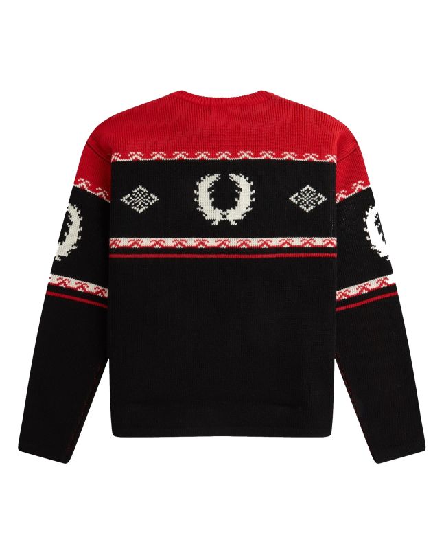 Spezial Madrid Fred Perry Reissues Fair Isle Ski Jumper Black