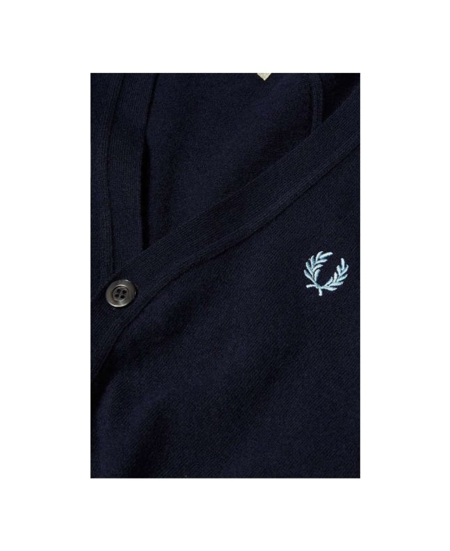 Spezial Madrid Fred Perry Reissues Lambswool Cardigan Navy Marl