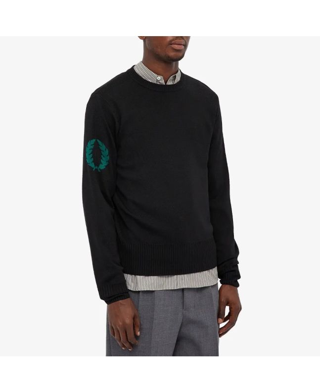 Spezial Madrid Fred Perry Reissues Laurel Wreath Crew Knit Black