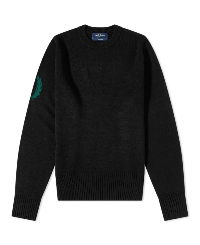 Spezial Madrid Fred Perry Reissues Laurel Wreath Crew Knit Black