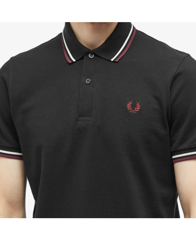 Spezial Madrid Fred Perry Reissues Original Twin Tipped Polo Black Ecru & Oxblood
