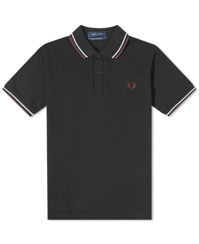 spezial madrid Fred Perry Reissues Original Twin Tipped Polo Black Ecru & Oxblood