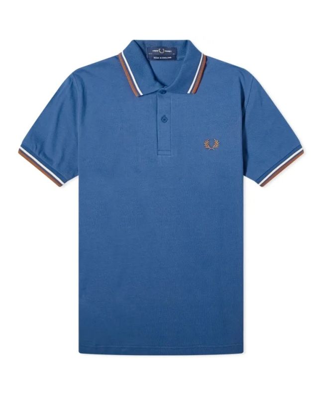 spezial madrid Fred Perry Reissues Original Twin Tipped Polo Blue Ecru & Caramel