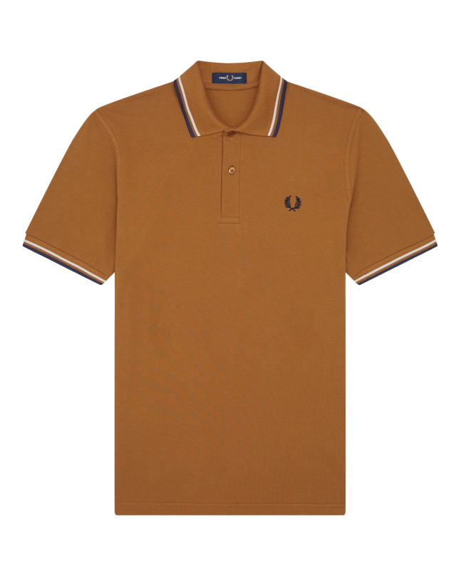 Spezial Madrid Fred Perry Reissues Original Twin Tipped Polo Dark Caramel & Deep Carbon