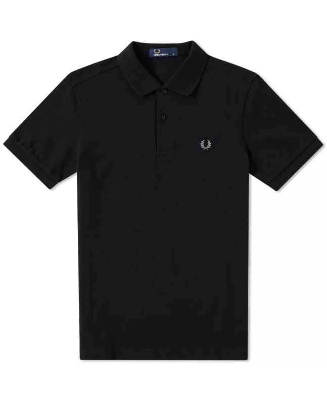 Spezial Madrid Fred Perry Slim Fit Plain Polo Black
