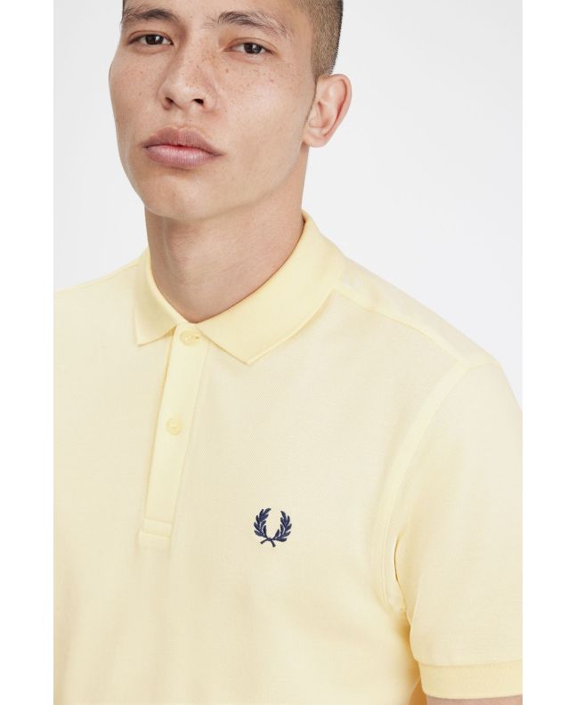 Spezial Madrid Fred Perry Slim Fit Plain Polo Ice Cream & French Navy