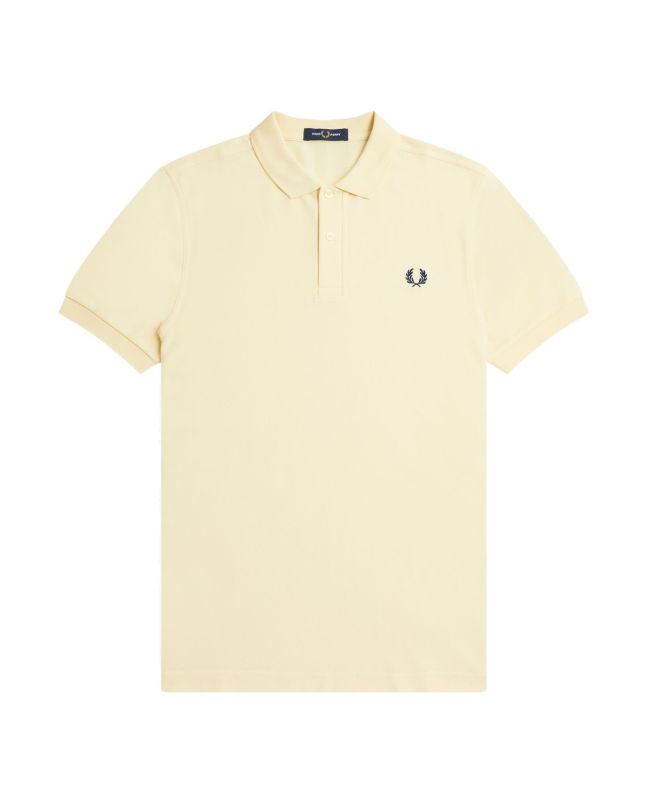 spezial madrid Fred Perry Slim Fit Plain Polo Ice Cream & French Navy