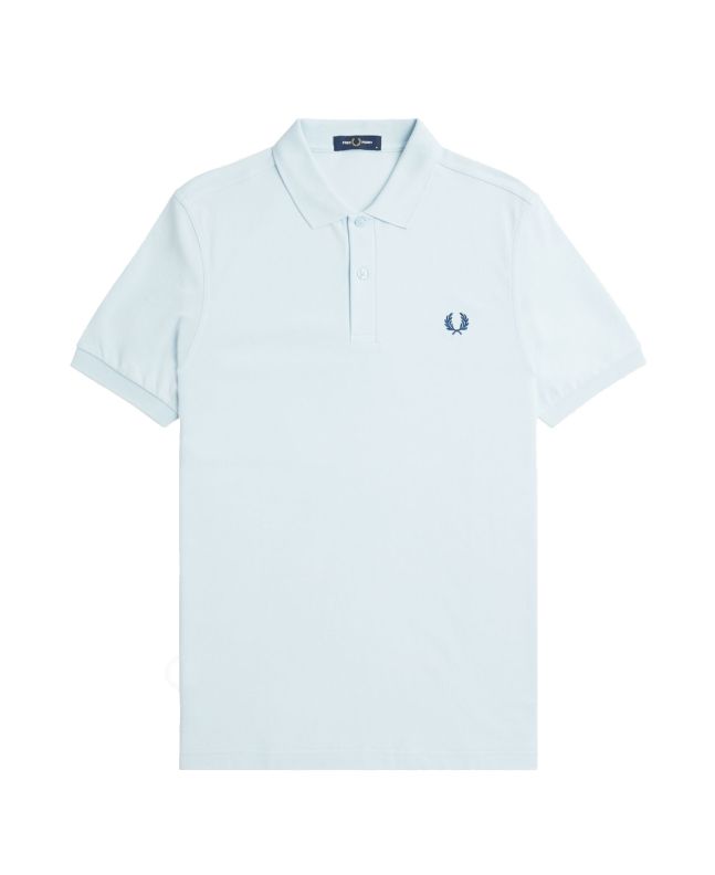 Spezial Madrid Fred Perry Slim Fit Plain Polo Light Ice & Midnight Blue