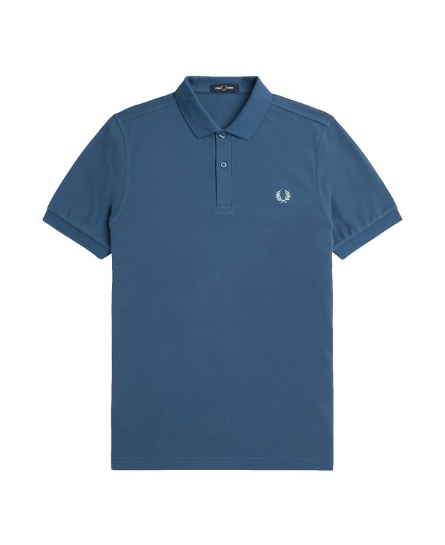 Spezial Madrid Fred Perry Slim Fit Plain Polo Midnight Blue & Light Ice