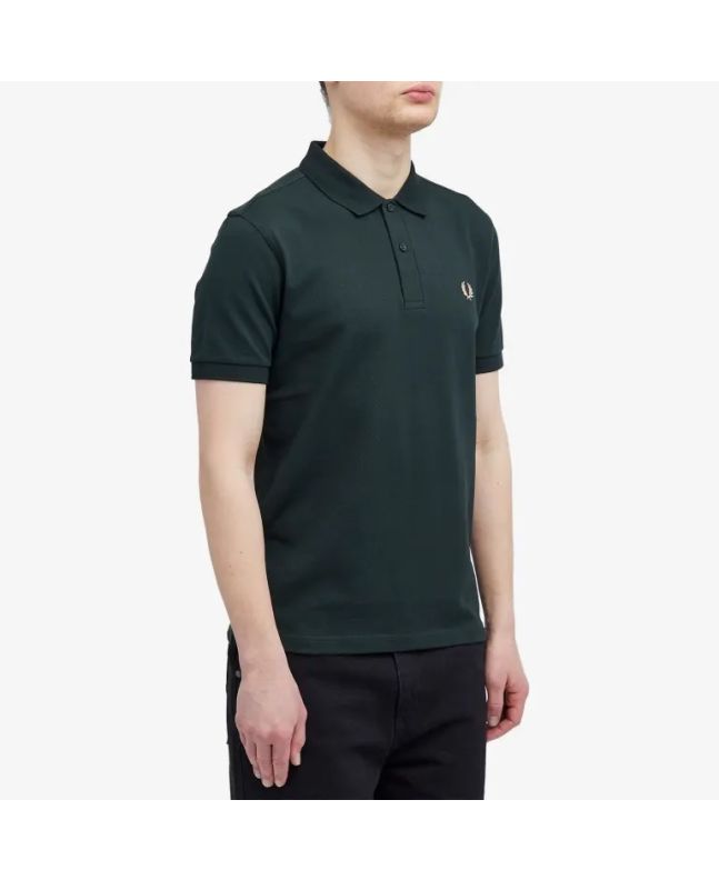 Spezial Madrid Fred Perry Slim Fit Plain Polo Night Green & Light Rust