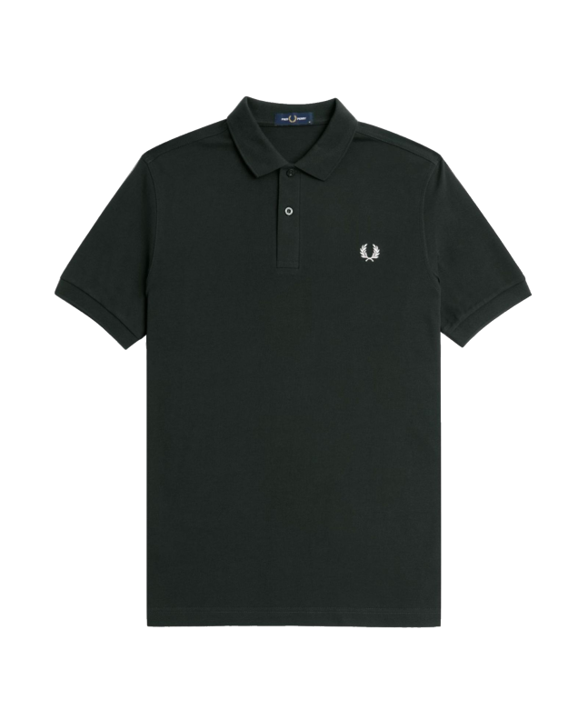 spezial madrid Fred Perry Slim Fit Plain Polo Night Green & Snow White