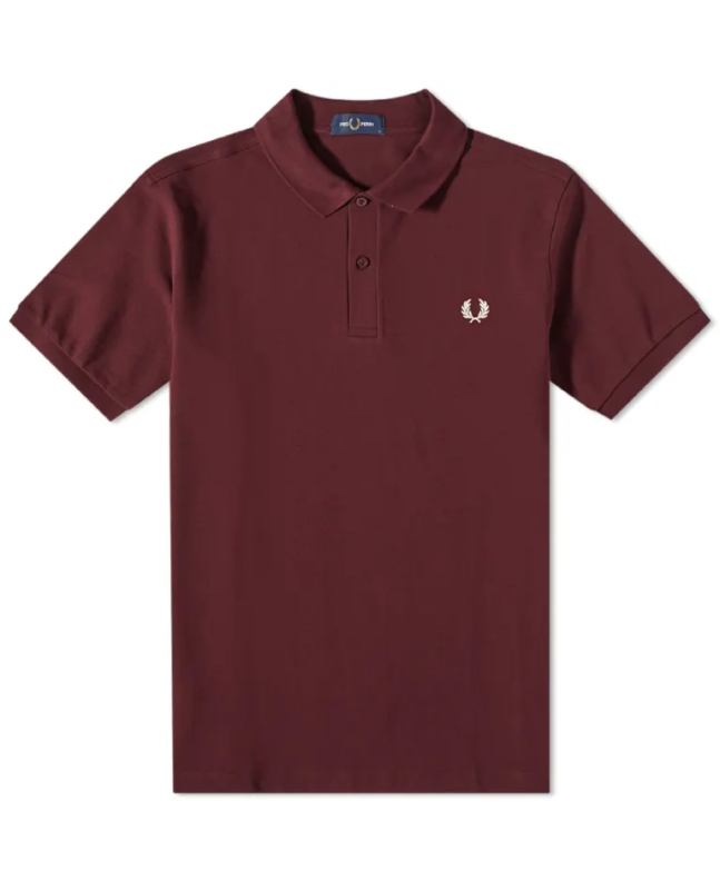 Spezial Madrid Fred Perry Slim Fit Plain Polo Uniform Oxblood