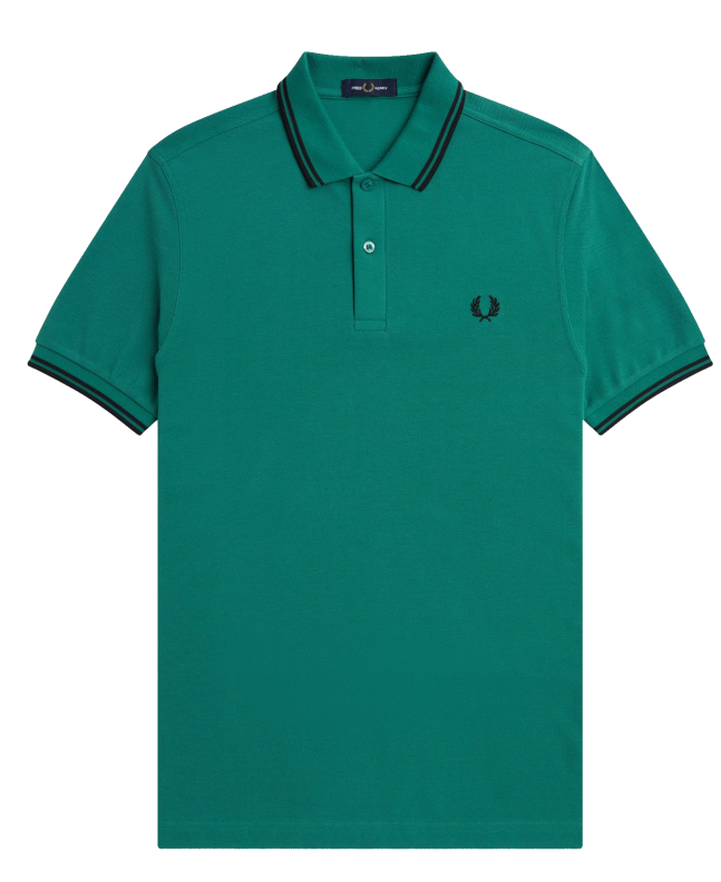 spezial madrid Fred Perry Slim Fit Twin Tipped Polo Deep Mint Green